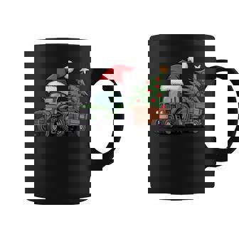 Christmas Tractor Tree And Santa Hat For Farmers & Kids Coffee Mug | Mazezy
