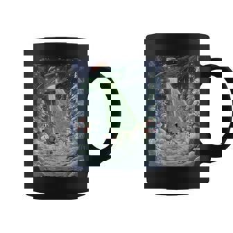 Christmas UFO Snowman Abduction Alien Sleigh Sci Fi Coffee Mug | Mazezy