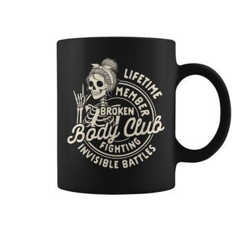 Chronic Illness Spoonie Lifetime Member Broken Body Club Coffee Mug | Mazezy