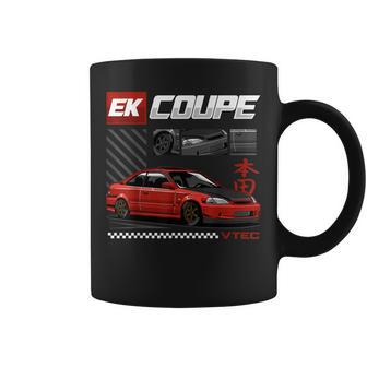 Civic Ek Coupe Type R Japanese Car Small Black Coffee Mug - Thegiftio UK