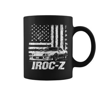 Classic Old School Usa Flag Iroc Z Muscle Car Silhouette Coffee Mug - Thegiftio UK