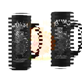 Classic Turkey Cow Moo Moo Thanksgiving Coffee Mug | Mazezy