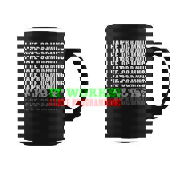 Coder I Hate Programming IT Works I Love Nerd Computer Coffee Mug | Mazezy
