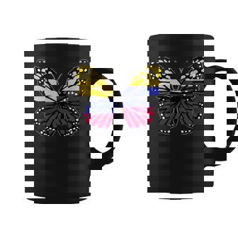 Colombia & Venezuela Mix Butterfly Half Colombian Venezuelan Coffee Mug | Mazezy