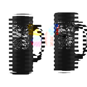 Colombia Puerto Rico Mix Butterfly Half Colombian Boricua Coffee Mug | Mazezy