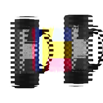 Colombia Romania Half Flag Colombian Romanian Heritage Coffee Mug | Mazezy