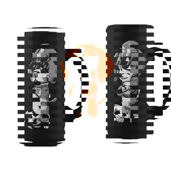 Cool Beagle Dog Soccer Player Cartoon Tank Top Coffee Mug | Mazezy