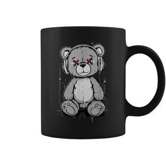 Cool Cartoon Teddy With Headphones Bear DJ Musician Music Coffee Mug | Mazezy