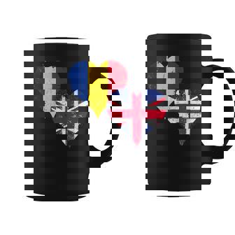 Cool Romania UK Flag a Union Jack For Proud British Romanian Coffee Mug | Mazezy