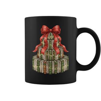 Coquette Bow Christmas Books Xmas Tree Librarian Coffee Mug - Thegiftio