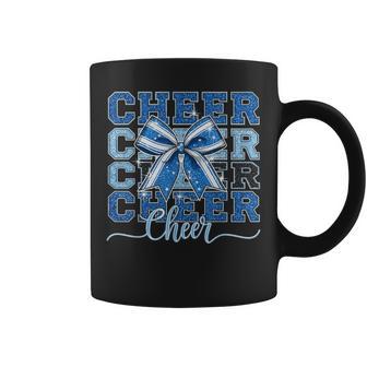 Coquette Cheer Bow Team Cheerleader Cheerleading Blue Coffee Mug - Thegiftio UK