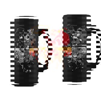 Cowboy Santa Riding Reindeer Western Texas Christmas Tee Coffee Mug | Mazezy