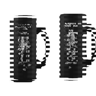 Creeping It Real Vintage Pipe Smoking Halloween Skeleton Coffee Mug | Mazezy