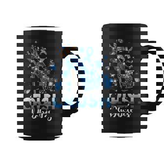 Crush Diabetes Awareness Ribbon High Heels Crown Butterflies Coffee Mug | Mazezy