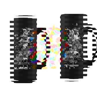 Cute Autism Awareness Toddler Girl Unicorn Heart Puzzle Coffee Mug - Thegiftio
