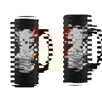 Cute Axolotl Reading Books Kawaii Axolotl Lover Coffee Mug | Seseable UK