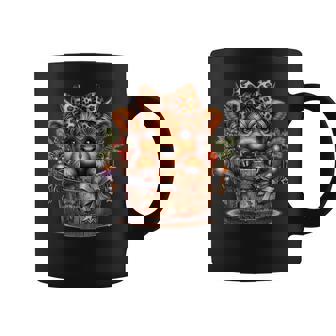 Cute Baby Highland Cow Leopard Bow Merry Christmas Coffee Mug | Mazezy