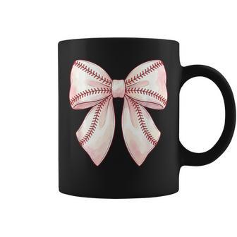 Cute Baseball Coquette Bow Girls Coffee Mug - Thegiftio UK