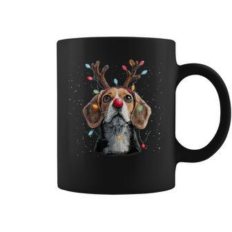 Cute Beagle Dog Reindeer Christmas Coffee Mug - Thegiftio
