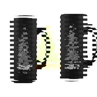 Cute Cats Climbing a Christmas Tree In Playful Holiday Coffee Mug | Mazezy