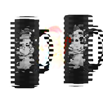 Cute Christmas Ghost Kawaii Santa Candy Cane Xmas Coffee Mug - Thegiftio