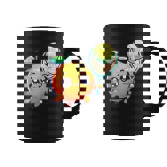 Cute Citrus Tennis Orange With Racket And Ball Coffee Mug | Mazezy