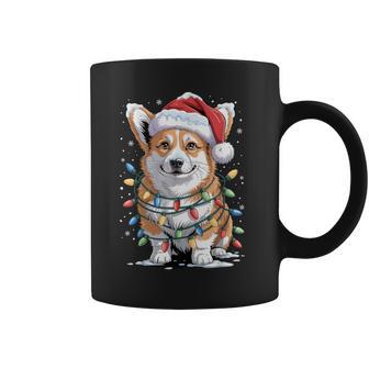 Cute Corgi Christmas Tree Santa Lights Dog Xmas Corgi Coffee Mug - Thegiftio UK