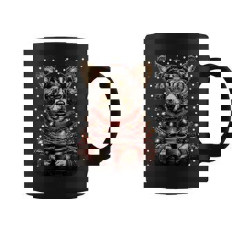 Cute Corgi In Glasses Christmas Lights Coffee Winter Dog Coffee Mug | Mazezy