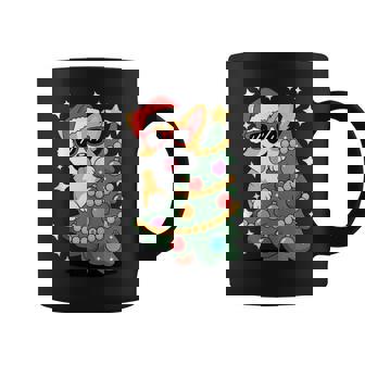 Cute Corgi In Santa Hat With Christmas Tree And Ornaments Tank Top Coffee Mug | Mazezy