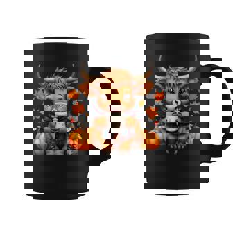 Cute Highland Cow Autumn Pumpkin Fall Coffee Pumpkin Spice Coffee Mug | Mazezy