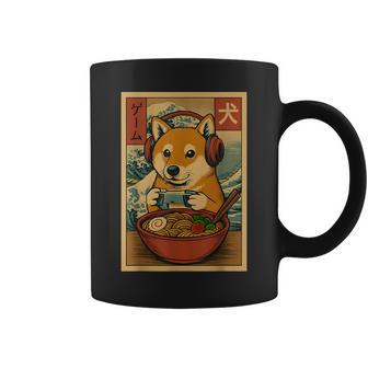 Cute Kawaii Gamer Shiba Inu Ramen Retro Japanese Gaming Coffee Mug - Thegiftio