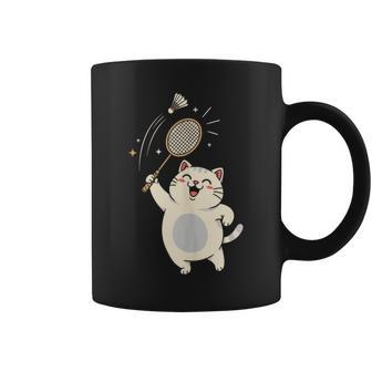 Cute Kitty Badminton Player Shuttlecock Sports Pet Lover Tank Top Coffee Mug | Mazezy
