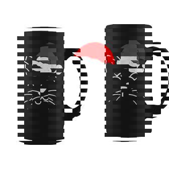 Cute Santa Cat Face Christmas Meow Kitty Pet Cat Lovers Xmas Coffee Mug | Seseable CA
