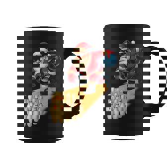 Cute Santa Playing Bowling Ball And Pins Bowler Christmas Coffee Mug - Monsterry