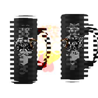 Cute Turkey Face Lover Leopard Sunglasses Thanksgiving Plaid Coffee Mug - Seseable