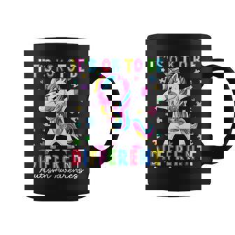 Cute Unicorn It Is Ok To Be Different Autism Awareness Girls Coffee Mug - Monsterry