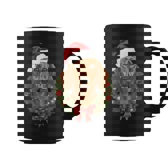 Dachshund Christmas Wreath For Dog Mom Dad Dog Lover Coffee Mug - Monsterry