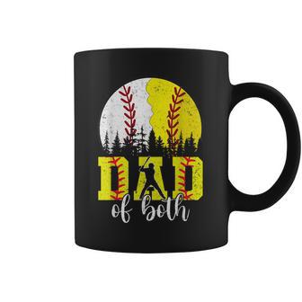 Dad Of Both Baseball Softball Vintage Fathers Day Daddy Coffee Mug - Thegiftio UK