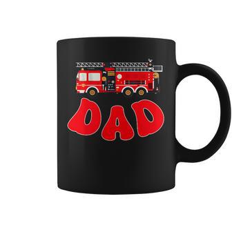Dad Birthday Boy Fire Truck Firefighter First Birthday Dada Coffee Mug | Mazezy