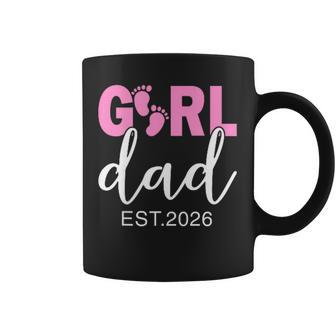 Dad Est 2026 Pink Baby Feet First Time Girl Daddy Coffee Mug - Thegiftio UK