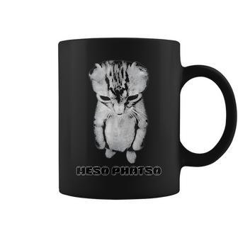 De Gato Con Meme Triste Camisa Divertida Amantes De Los Gatos Meso Phatso Taza de café - Regaloses