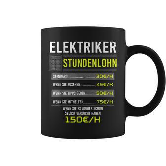 De Trabajo Con Texto En Alemán Elektrikerpruchtundenlohn Taza de café - Regaloses