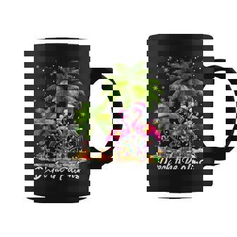 Deck The Palms Flamingo Pajamas Christmas Xmas Men Women Coffee Mug | Mazezy