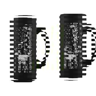 Deer Bowhunter American Flag Archery Hunting Tee Coffee Mug | Mazezy