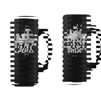 Detroit Michigan Mi Skyline Small Black Coffee Mug - Thegiftio