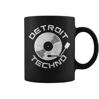 Detroit Techno Disco Deinilo Dj Retro House Music Michigan In Mangas Taza de café - Regaloses