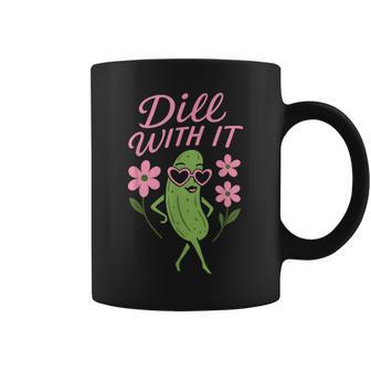 Dill With It Pickle Floral Girls Pickles Flowers Coffee Mug - Thegiftio UK