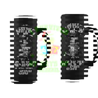 Dino T-Rex i Survived 67 Days Of School Meme For Boys Kids Coffee Mug | Mazezy