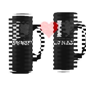 Distressed Grunge Worn Out Style I Love Inventing Coffee Mug | Mazezy