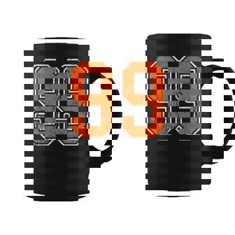 Distressed Orange Number 99 Jersey Player Uniform 99 Coffee Mug | Mazezy